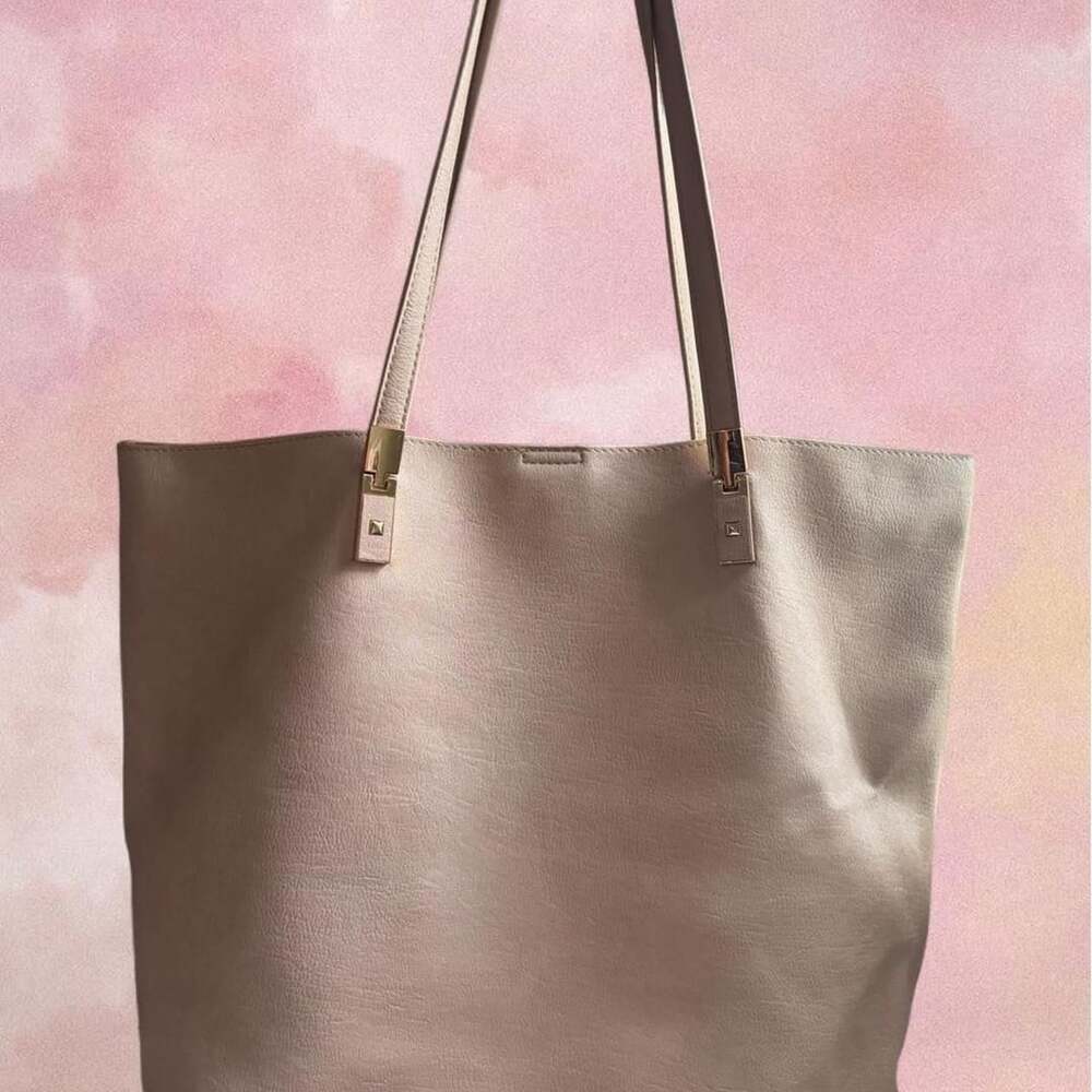 Tan Leather Tote Bag Gold Hardware Laptop Shoulder Bag
